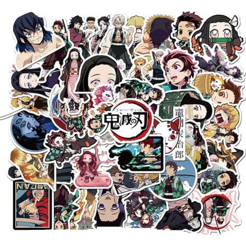 10/30/50pcs/pack Anime Demon Slayer Kimetsu No Yaiba Sticker Waterproof PVC Skateboard Luggage Guitar Sticker manga sticker gift