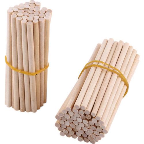 100pcs 80mm Round Wooden Sticks For DIY Wood Crafts Home Garden Decoration Building Model Woodworking DIY Crafts
