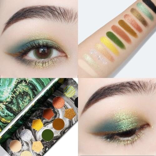 12Colors Glitter Shimmer Eyeshadow Palette Matte Luminous Create Shiny Eyes Makeup Waterproof Not Flying Powder Beauty TSLM2