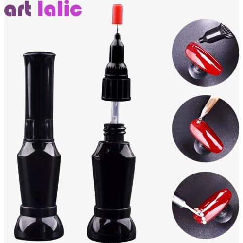 12ml UV Acrylic Rhinestones Nail Glue For False Nail Art Tips Point Drill Gel With Brush Needle DIY Decoration Adhesive