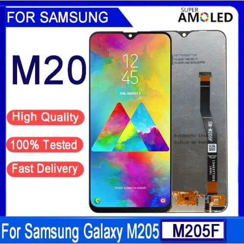 6.3" LCD For SAMSUNG Galaxy M20 2019 SM-M205 SM-M205F M205FN Original LCD Display Touch Screen Digitizer Assembly replacement