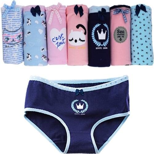 7pcs/lot Panties For Women Underwear Cotton Briefs Sexy Panties Lingeries Printed Gril Underpants Panties New Panty Wholesale