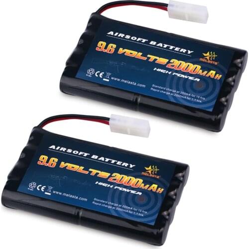 2pcs 9.6V 2000mAh NiMH High Capacity Battery Pack for RC Cars, boats, Robots, RC Gadgets Airsoft Guns battery,Security