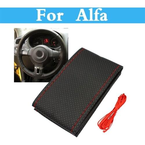 Auto Styling Diy Steering Wheel Covers Soft Leather Braid With Needle And Thread For Alfa Romeo 4c 8c Brera 147 156 159 166