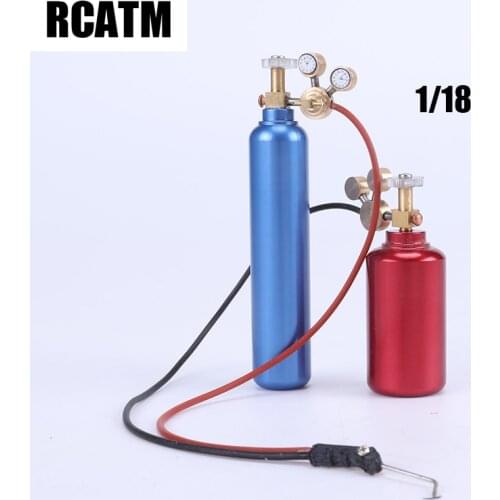 2pcs 1/18 Aluminum Alloy Oxygen Acetylene Bottle For 1/10 RC Crawler 1/14 Tamiya RC Truck TRX4 G500 TRX6 G63 Scania Axial SCX10