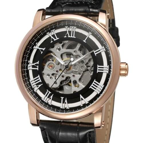 Forsining 2019 Retro Roman Mens Automatic Watches Top Brand Luxury Black Skeleton Luminous Wristwatch Male Clock Creative Watch