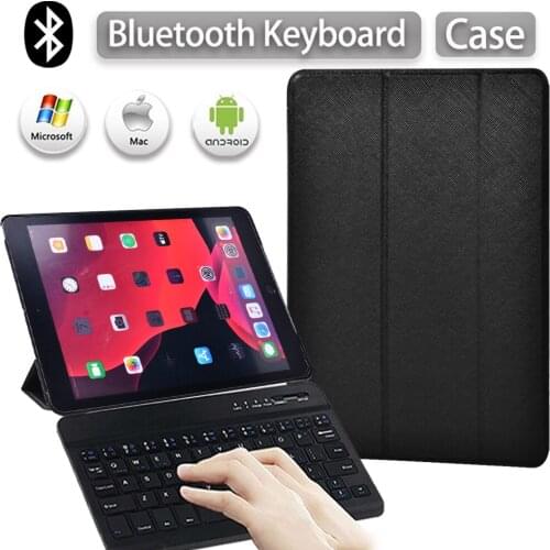Tablet Case for Apple IPad Air 3 10.5"/Pro 10.5/iPad 7th 8th 10.2"PU Leather Smart Stand Tablet Cover+Bluetooth Keyboard+Stylus