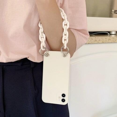 Luxury Bracelet Phone Case For Huawei P20 P30 Pro P40 Lite E plus Mate 40 10 20 30 P Smart 2021 S White Chain Silicon Back Cover