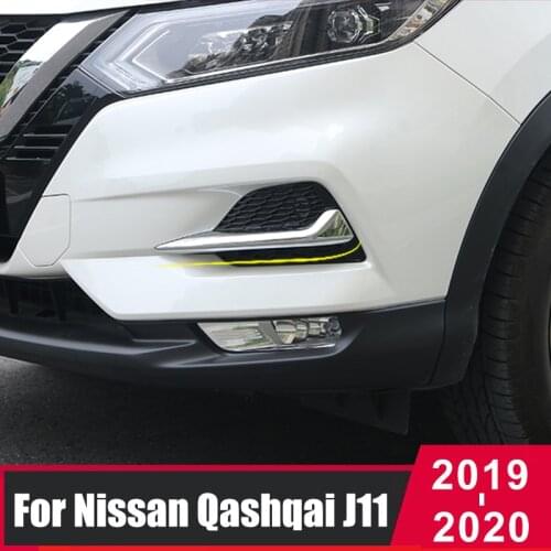 For Nissan Qashqai J11 2019 2020 ABS Chrome Front Rear Back Fog Light Lamp Cover Trim Bumper Reflector Accessories