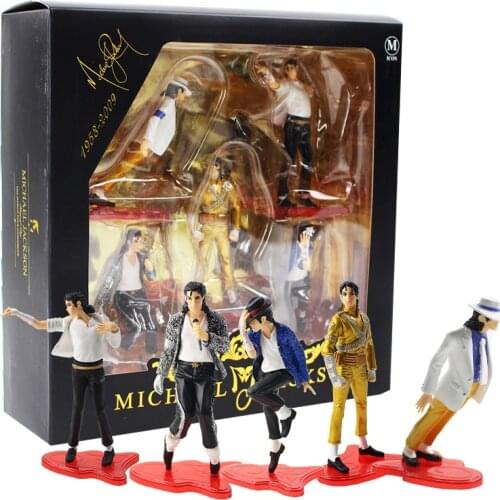 5pcs/lot King Moonwalk With Red Base Figurine PVC Action Figure Collection Model Toys Gifts