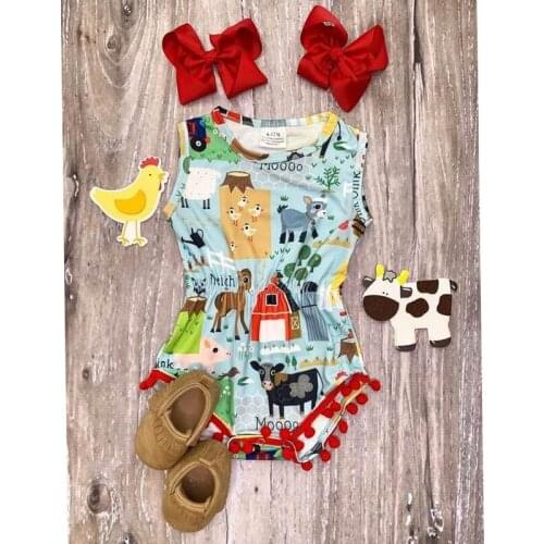 FOCUSNORM Newborn Baby Girls Boys Jumpsuits Headband 2pcs Cartoon Animal Printed Sleeveless Elastic Tassel Rompers 0-24M