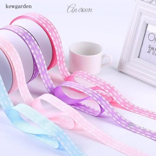 Kewgarden Wholesale Printed Grosgrain Ribbons 25mm 1" Handmade Tape DIY Bowknot Ribbon Packing Riband 50 Yards /Roll
