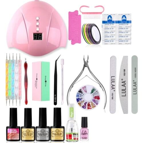 Nail Polish DIY Suit UV LED Lamp Dryer Quick Building Set Nail Gel Set Nail Form Nail Art Brush Nail Tools Kit