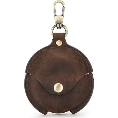 Anti-lost Leather Case Cover Compatible with HUA-WEI FreeBuds 4 Earbuds Charging Case with Spring Snap Hook