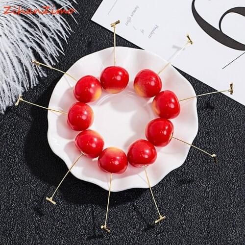 Beautiful super fairy cherry earrings fun fun pendant fruit earrings female sweet full girl heart long earrings ladies jewelry