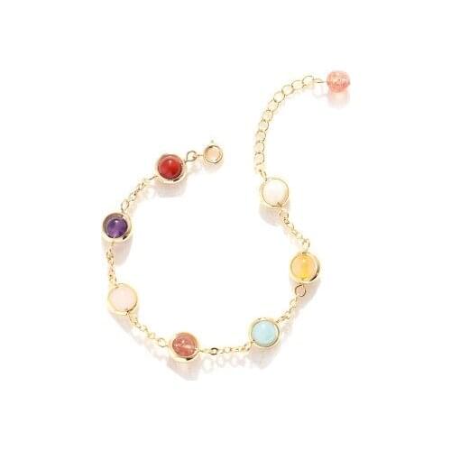 Fashion Jewelry Crystal Bracelet Womens Korean Natural Sweet Colorful Rainbow Candy Bracelet