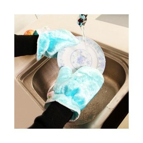 Natural wood fibre degreasing gloves Do the housework gloves 25*18cm free shipping