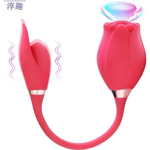 Sex Toys Egg Vibrators for Women Rose Vibator Licking Toy 10 Frequency Vibration Sucking Egg Masturbator Clitoris Sucker