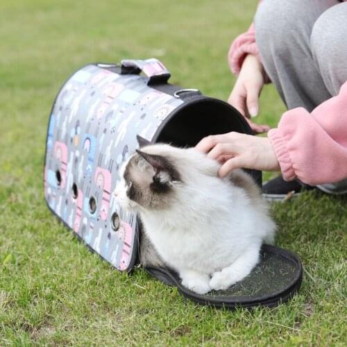 Pet Carrier For Dogs Cats Folding Cage Collapsible Crate Handbag Carrying Bags Pets Supplies Sac Transport Cat Box Accessories