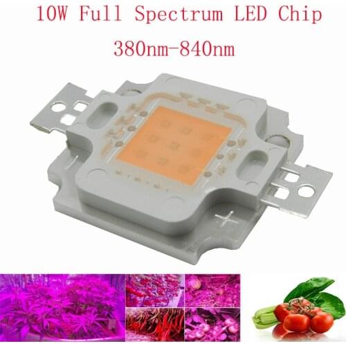 10pcs/LOT LED High Power Epistar COB LED Chip 10W 380-840nm 35mil 12V 30V led pink plant lights Light Source Excellent Quality