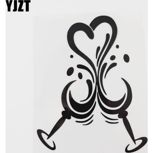YJZT 11.7CM×14.6CM Goblet Car Sticker Creative Modeling Vinyl Decal Black/Silver 13E-0041