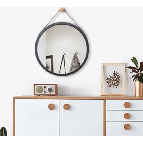 Nordic Style Bath Mirror Hotel Bathroom Hallway Wall Decoration Hanger Mirror Frame Toilet Dressing Mirrors Bath Decor LFB984