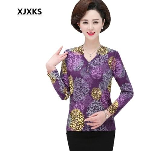 XJXKS Oversized Fashion Women Sweaters Long Sleeve Print Pullovers Knit Printing Female Casual Sweater Women Plus Size Jumper