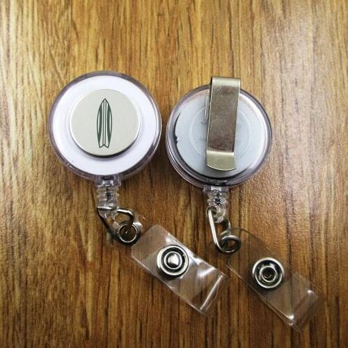 Surfboard ID Badge Reel gift for him/her friend family retractable recoil id badge holder work fun