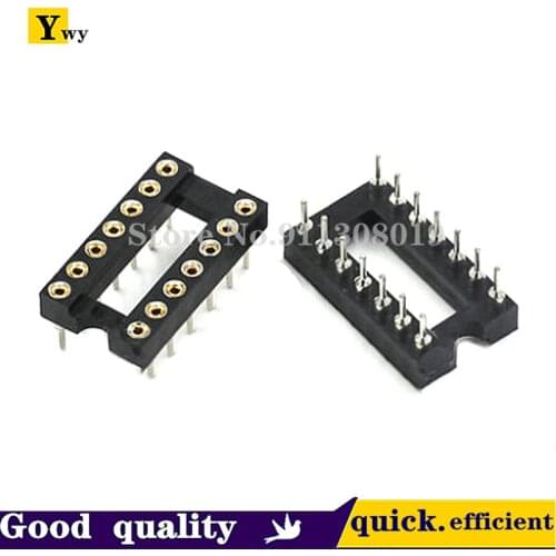 10pcs DIP14 Round Hole 14 Pins 2.54MM DIP IC Sockets 14 PIN 2.54 Adaptor Solder Type IC Connector