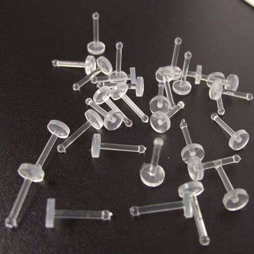 5 Pieces Clear Transparent Invisible Nose Ring Lip Ring Flexible Labret Body Piercing Jewelry