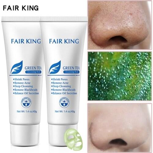 2Pcs Green Tea Skin Care Deep Cleansing Purifying Peel Acne Remove Plaque Moisturizing Facial Masks Great Balance Oil Secretion