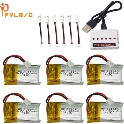3.7v 100mah Lipo Battery and Charger For Cheerson Cx-10 Cx-10a FQ777-124 Hubsan Q4 Wltoys V272 Mini Rc Quadcopter Drone Battery