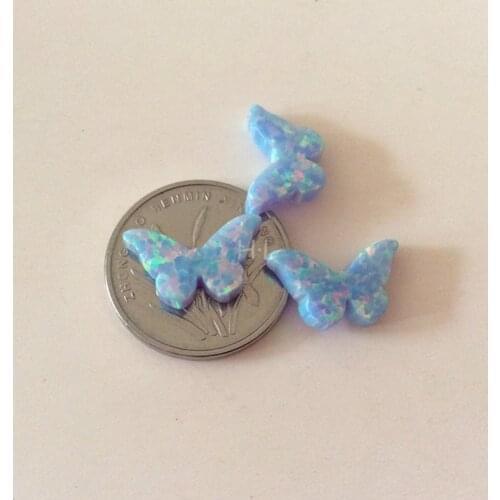 50PCS/Lot 8.6*14.1MM Synthetic Opal Butterfly For Handmake Jewelry OP26 Cornflower Lab Created Opal Butterfly