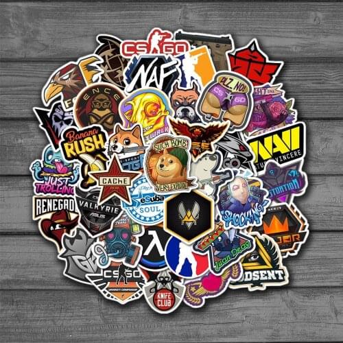 50PCS/Pack CS GO Anime Game Stickers Skateboard Laptop Guitar Luggage Funny Cool Graffiti Retro Sticker Kids Toys