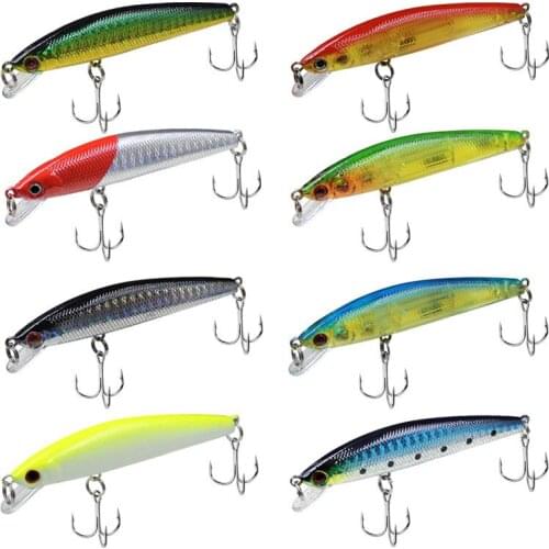 75mm/8.5g Artificial Floating Minnow Plastic Fishing Bait Diving Depth 0-1.5M Anti-Corrosion Bionic Fishing Lure Hard Bait
