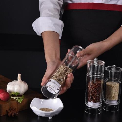 Acrylic Pepper Grinder Manual Pepper Grinder Salt Spices Mill Shaker Transparent Grinding Tool Seasoning Pepper Mill 5/6/8 inch