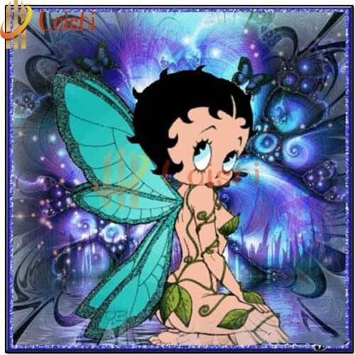 5D DIY Diamond Painting Cartoon, butterfly elf Full Square Round Drill Embroidery Cross Stitch 5D icon gift Home Decor mosaic