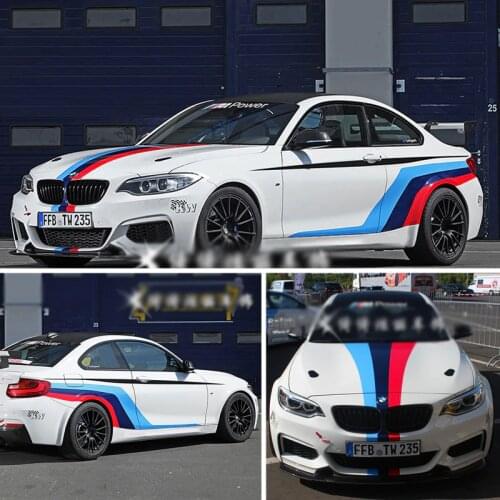 Car Accessories Decorative Stickers Vinyl Sport Stickers Decals Racing Stripes Ralliart sticker For BMW 3 4 335i M6 320 X6 E39
