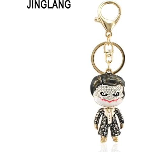 JINGLANG The Nightmare Before Christmas styles Man Keychain Resin Keyring Funny Man Face Alloy key chains