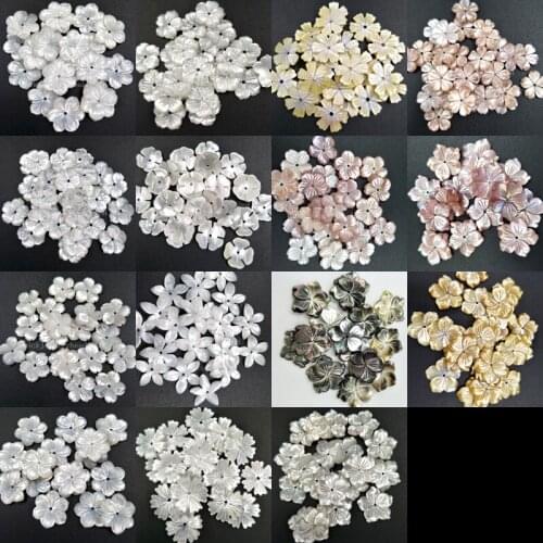 10pcs Wholesale Free ShippingBeautiful Pink White Yellow Black Mother of pearl Shell Art Flower wommen Pendant Bead WFH348