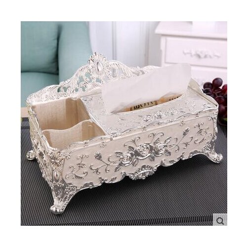 European Gold Napkin Box Napkin Paper Holder Removable Tissue Box metal storage box tabletop organizer romote controller ZJH037