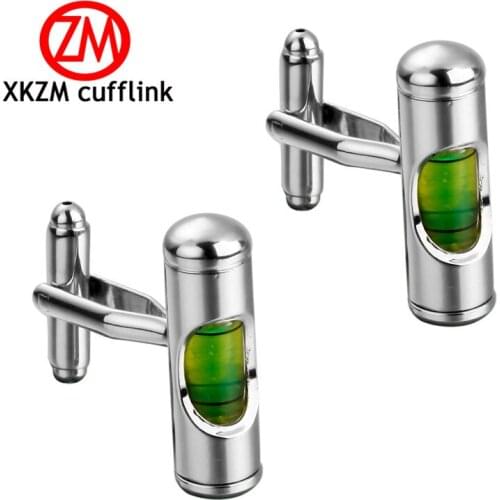 Formal Green level meter Cufflink for Mens Suits Buttons Geometric Wedding Cufflink French Grooms Shirt Brand Cuff Links