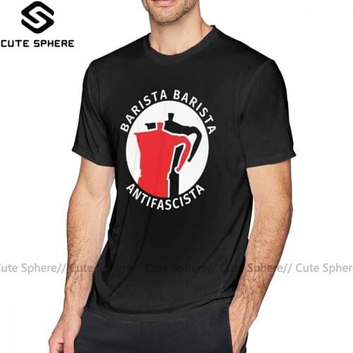 Antifa T Shirt Barista Barista Antifascista T-Shirt 100 Percent Cotton Short Sleeve Tee Shirt Cute Printed Classic Tshirt