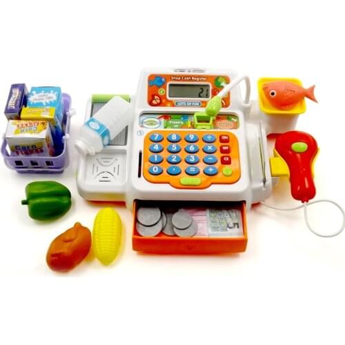 Simulated Cash Register Toy for Kids Pretend Play Montessori Educatioan Toys for Children Electric Sound & Light Cash Register