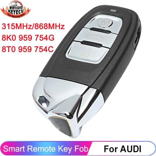 KEYECU Replacement Upgraded Smart Remote Key Fob Modified asLamborghini for Audi A4 S4 Q5 8T0 959 754 C 315MHz 3 Button