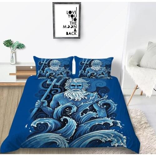 Thumbedding Neptune Bedding Set 3D Printed Classic Soft Duvet Cover Wave King Queen Double Full Twin Unique Design Bed Set