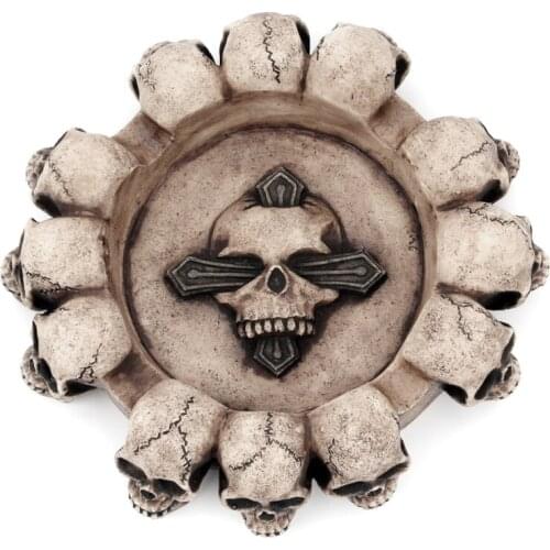Creative Skull Ashtray Cigarette Tray Container Resin Smoking Accessories Bathroom Toilet Hotel Office Home Decoration