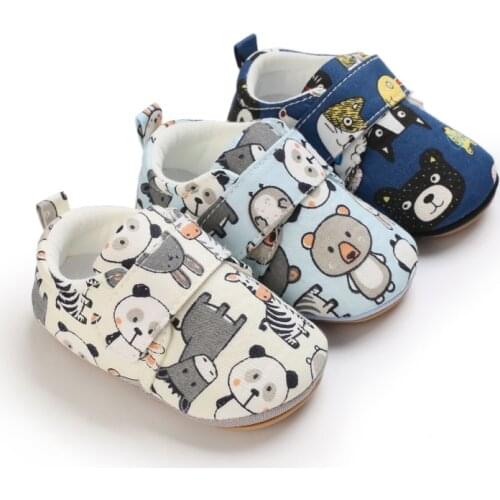 Spring Autumn Newborn Baby Boys Casual Shoes Sneakers Cartoon First Walkers Anti-slip Toddler Baby Shoes Booties