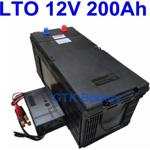 LTO 12V 200Ah lithium titanate Battery Pack for electric vehicles EV RV car Boat marine Solar panel power storge + 20A charger