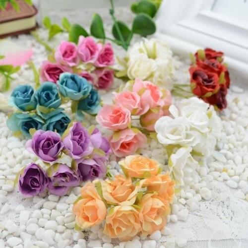 Artificial flowers Simulation of a small silk flower rose balls DIY handmade garland